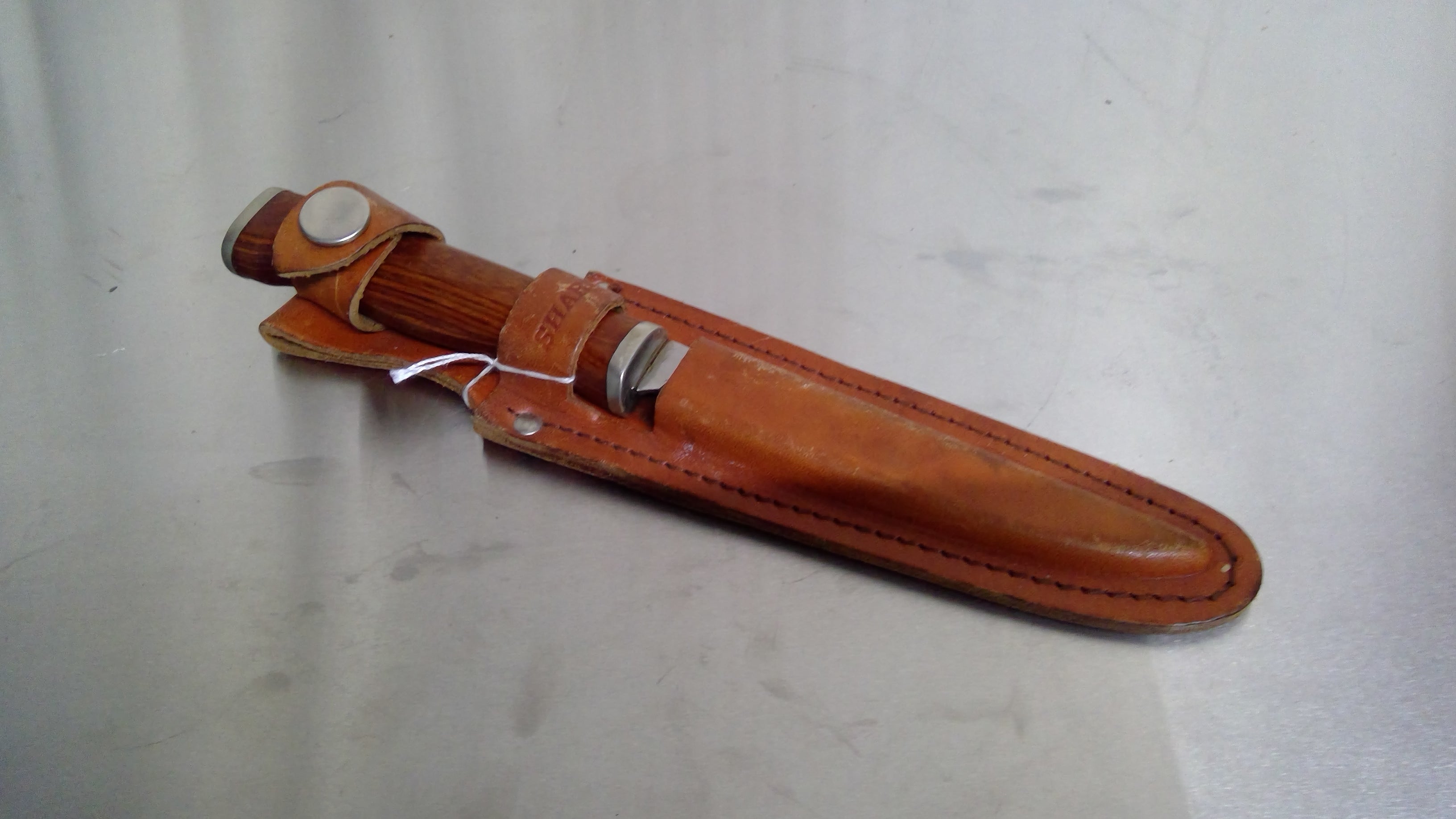 Antique Sharp Knife and Leather Sheath