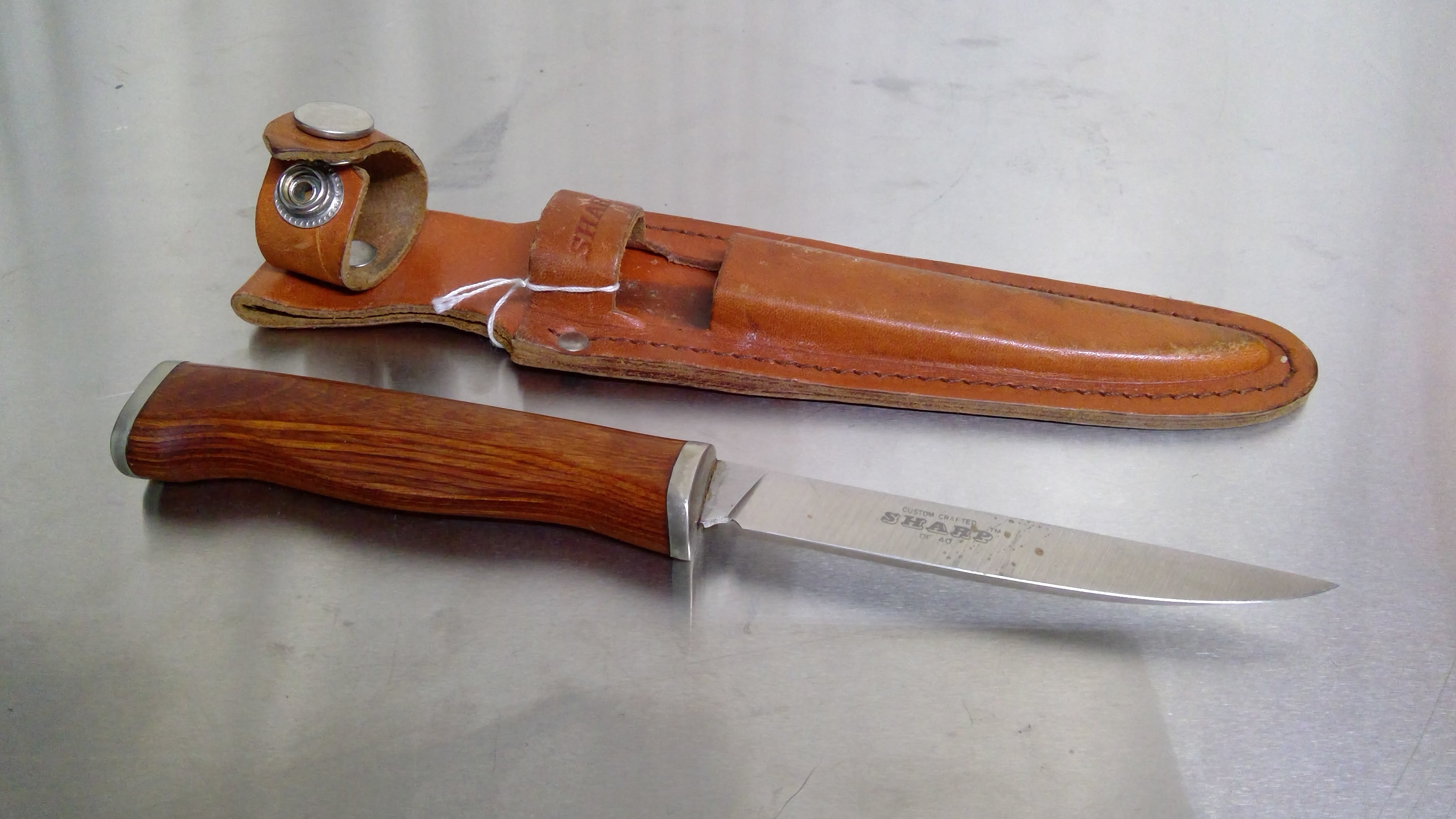 Antique Sharp Knife and Leather Sheath