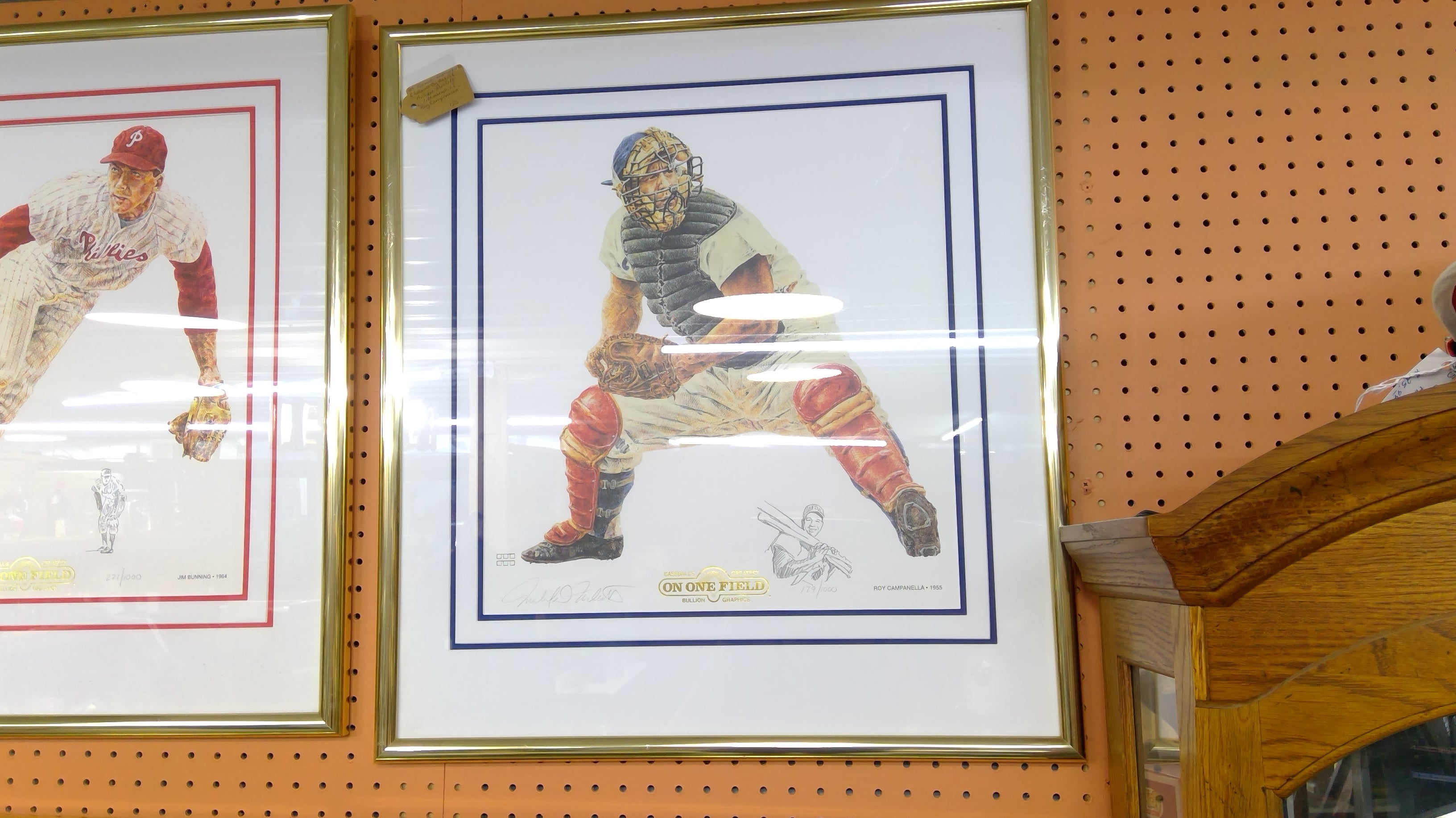 Roy Campanella Framed and Signed Art Poster