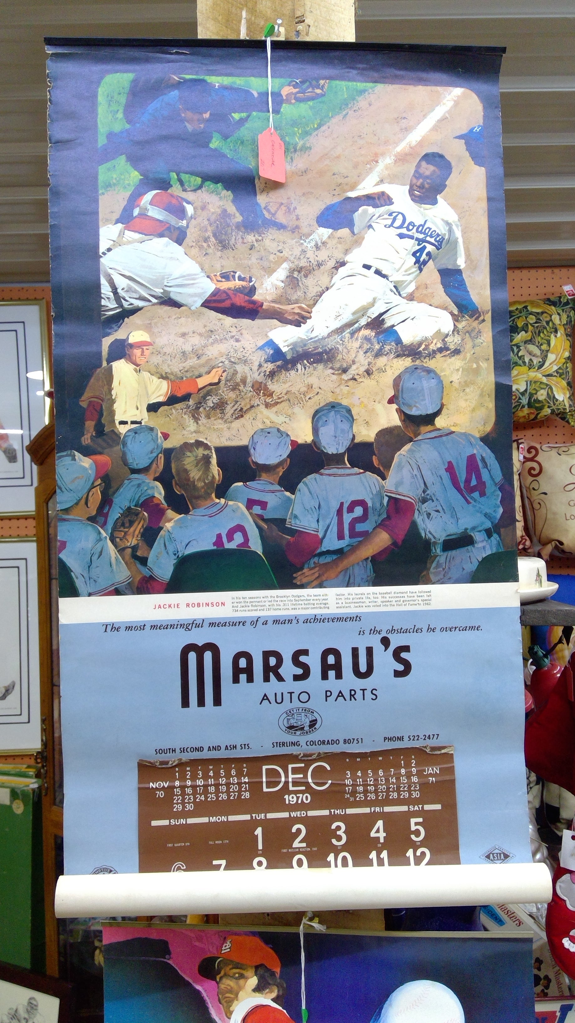 1970 Dodgers Calendar