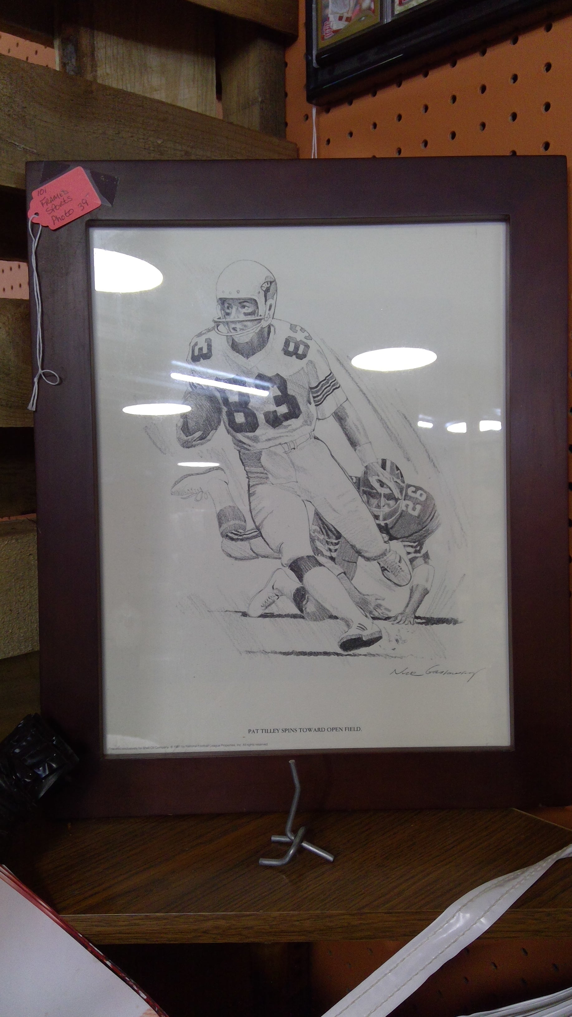 Framed Football Black and White Picture