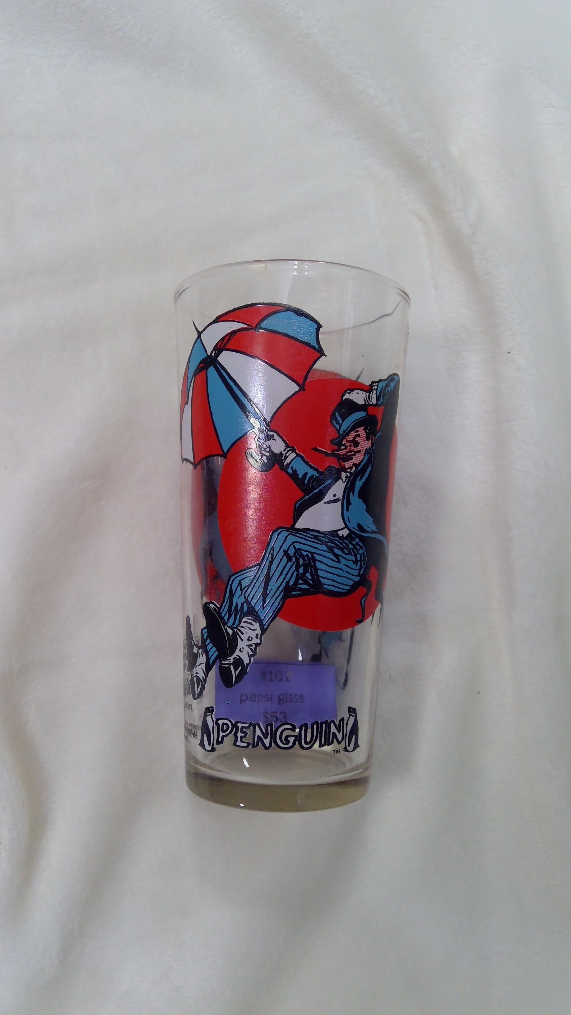 Penguin Pepsi Glass