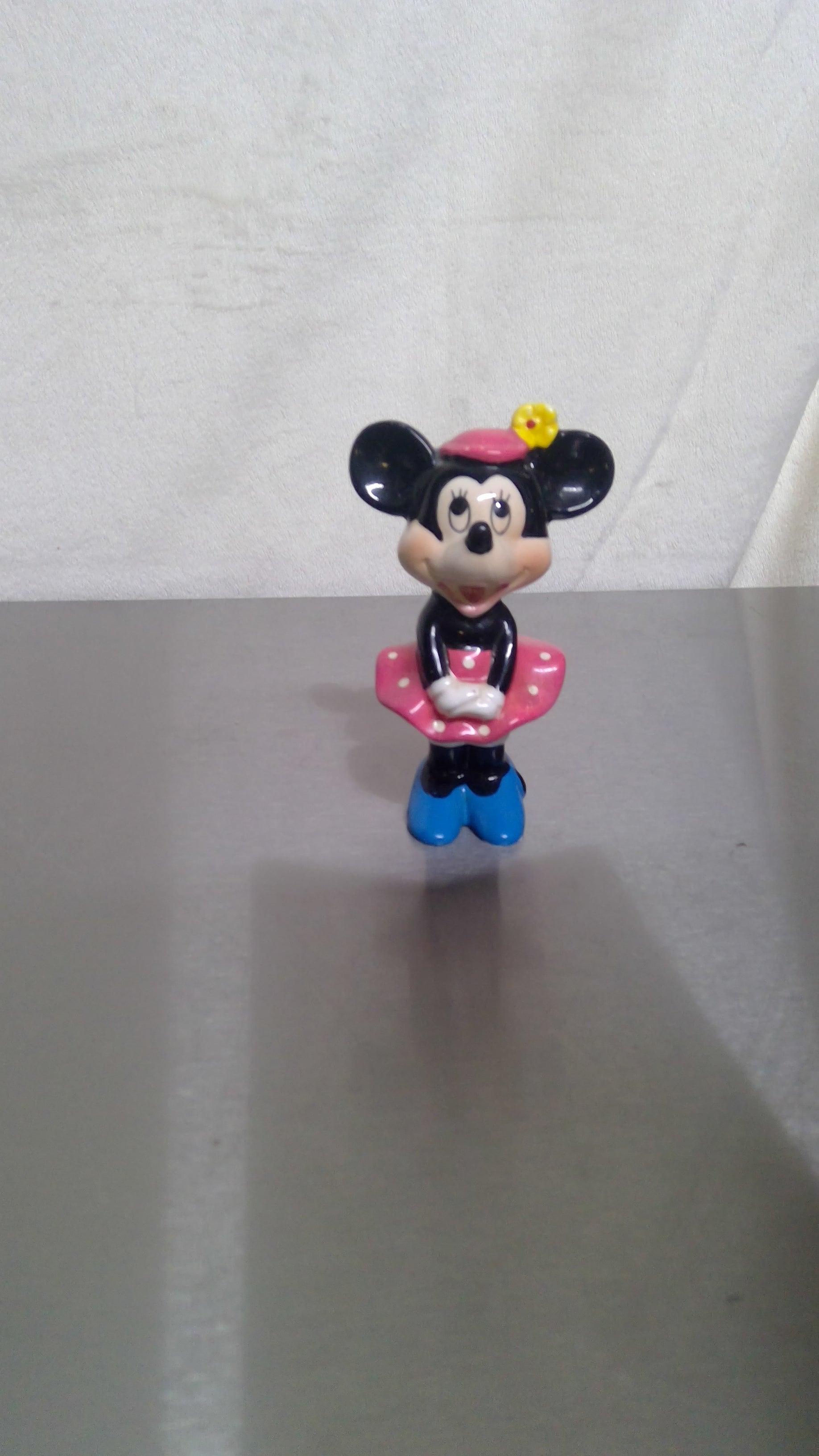 Vintage Minnie Mouse Figurine "Standing with Pink Dress"